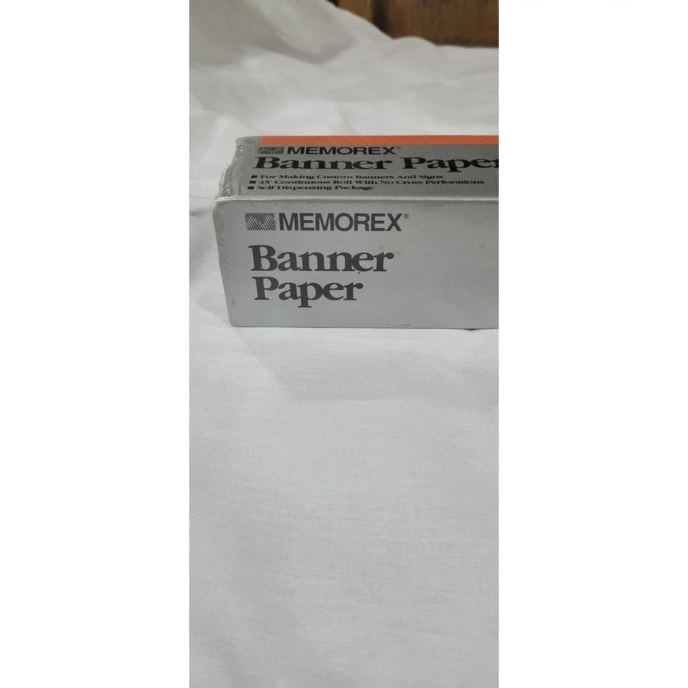 Vintage Memorex Banner Paper 1 Continuous Roll White - Sealed
